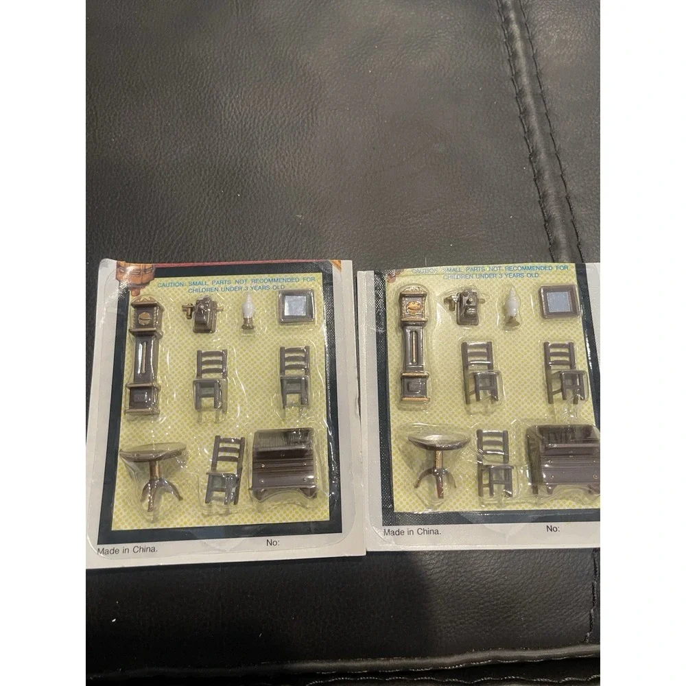 Dollhouse‎ Mini Furniture Plastic Sets Dining Room NEW Set Of 2